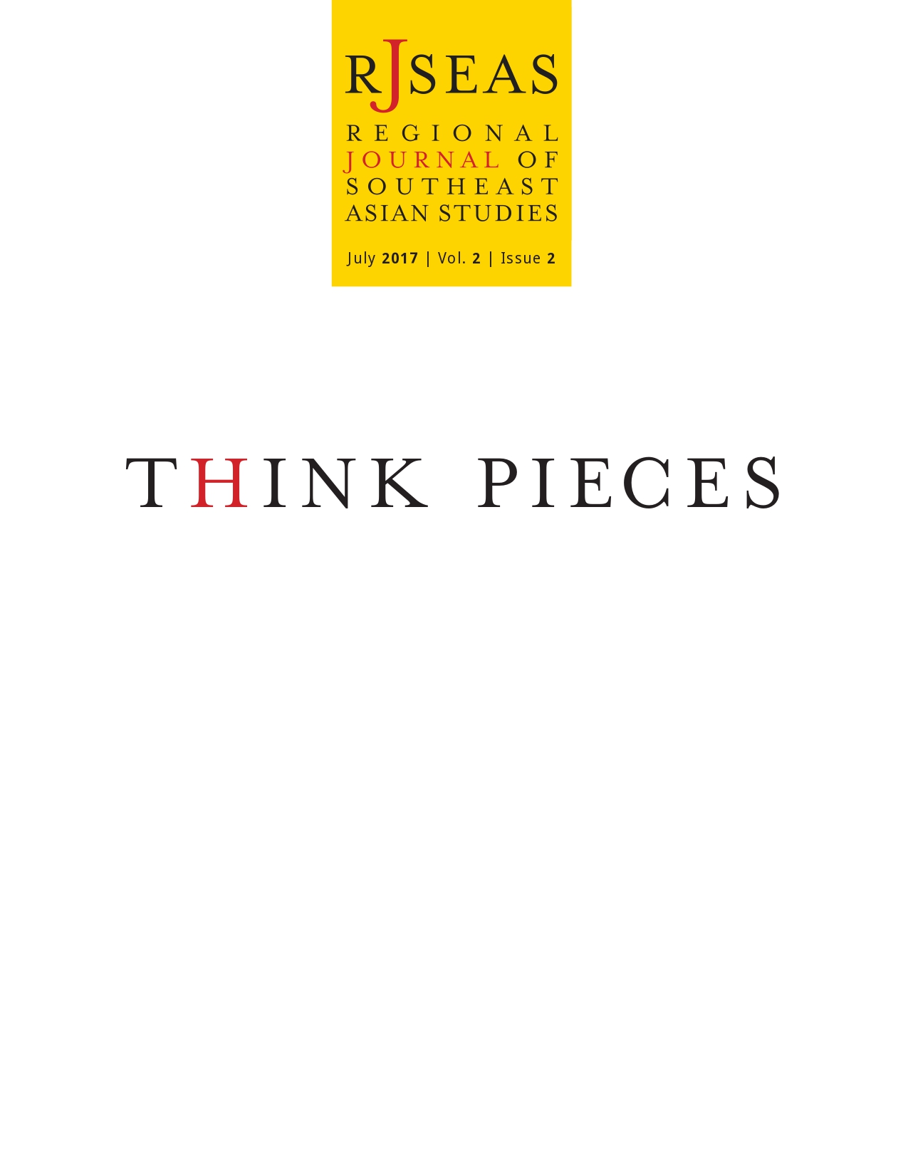 <b>Vol. 2 Issue 2 - Think Pieces